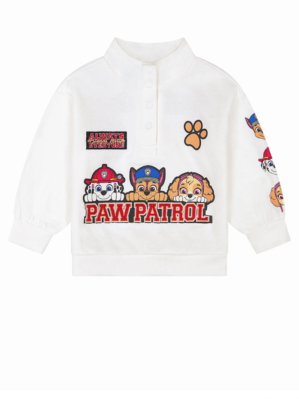 Paw Patrol Toddler Girls Ivory Quarter Snap Pullover Size 5T NWT
